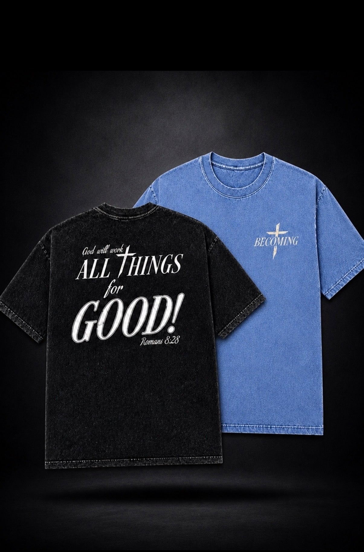 All Things For Good Tee- Black/Blue